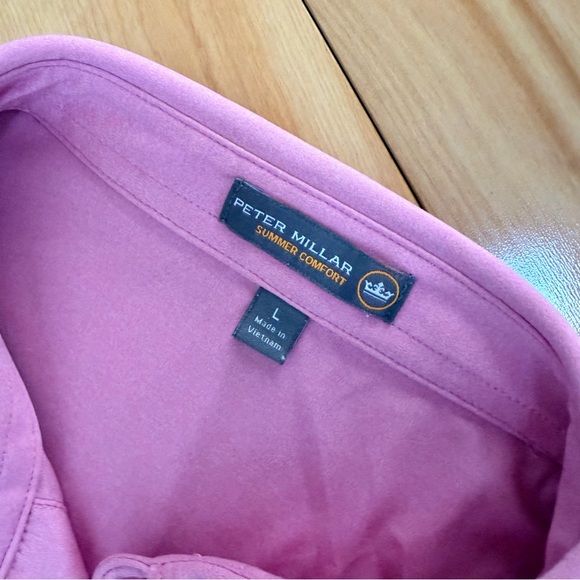 Peter Millar summer comfort pink shirt men’s L - Picture 3 of 5